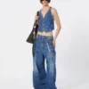 Slim-fit denim gilet, midnightblue Slim-fit denim gilet, midnightblue