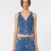 Slim-fit denim gilet, midnightblue Slim-fit denim gilet, midnightblue