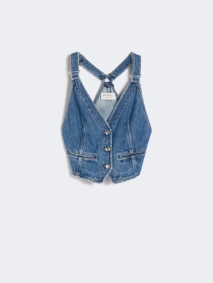 Slim-fit denim gilet, midnightblue Slim-fit denim gilet, midnightblue