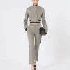 Slim-fit jasje van wol, mohair en zijde, middengrijs