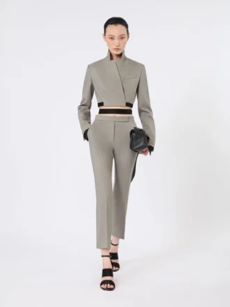 Slim-fit jasje van wol, mohair en zijde, middengrijs