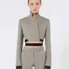 Slim-fit jasje van wol, mohair en zijde, middengrijs
