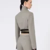 Slim-fit jasje van wol, mohair en zijde, middengrijs