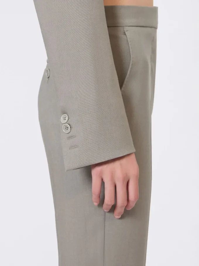 Slim-fit jasje van wol, mohair en zijde, middengrijs