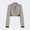 Slim-fit jasje van wol, mohair en zijde, middengrijs