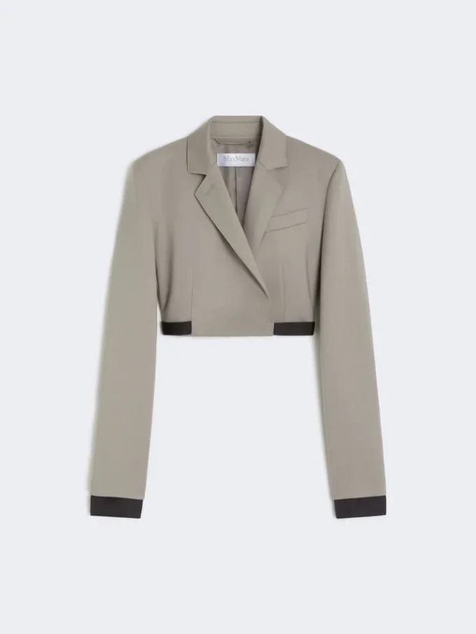 Slim-fit jasje van wol, mohair en zijde, middengrijs