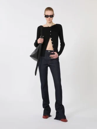 Wollen vest met ketting, zwart