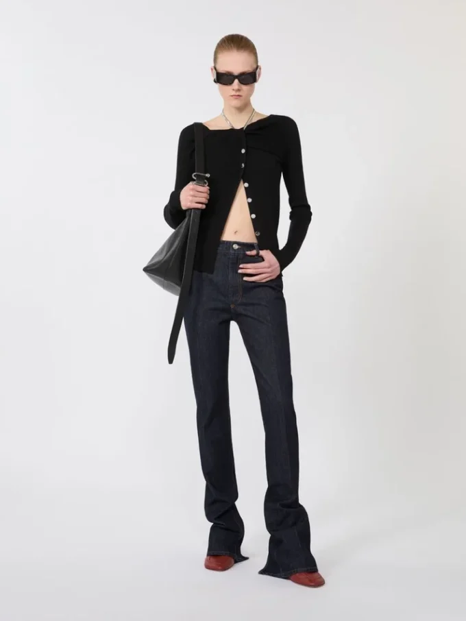 Wollen vest met ketting, zwart Wollen vest met ketting, zwart