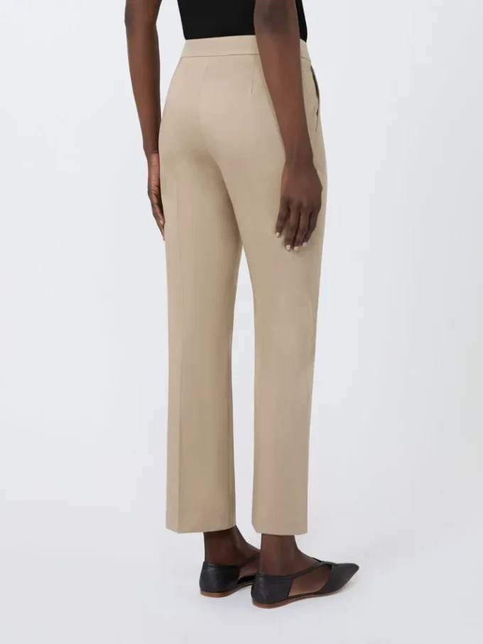 Slim-fit katoenen satijnen broek, kaki Slim-fit katoenen satijnen broek, kaki
