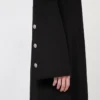 Slim-fit lange wollen jas, zwart Slim-fit lange wollen jas, zwart