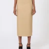 Slim-fit rok van linnen twill, camel Slim-fit rok van linnen twill, camel
