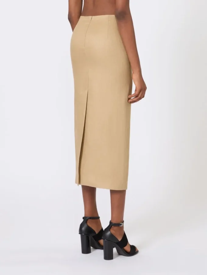 Slim-fit rok van linnen twill, camel Slim-fit rok van linnen twill, camel