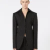 Slim-fit stretch gabardine blazer, zwart Slim-fit stretch gabardine blazer, zwart