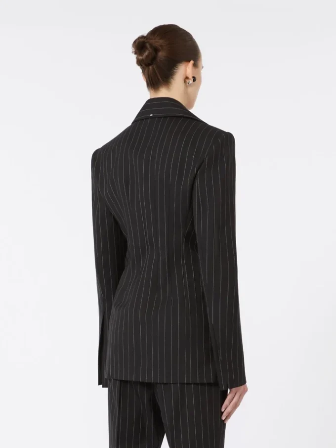 Slim-fit stretch gabardine blazer, zwart Slim-fit stretch gabardine blazer, zwart