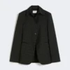 Slim-fit stretch gabardine blazer, zwart Slim-fit stretch gabardine blazer, zwart