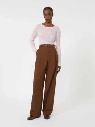Slim-fit trui van wol en zijde, roze