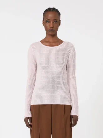 Slim-fit trui van wol en zijde, roze