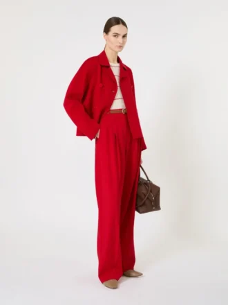 Slim-fit trui van wol en zijde, wit