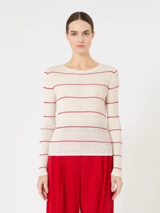 Slim-fit trui van wol en zijde, wit