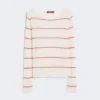 Slim-fit trui van wol en zijde, wit Slim-fit trui van wol en zijde, wit
