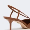 Slingbacks van canvas met raffia-look, amberbruin Slingbacks van canvas met raffia-look, amberbruin