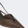 Slingbacks van canvas met raffia-look, donkerbruin Slingbacks van canvas met raffia-look, donkerbruin
