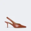 Slingbacks van nappaleer, roestkleur