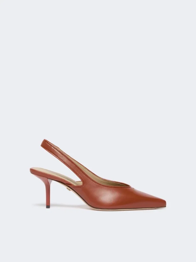 Slingbacks van nappaleer, roestkleur