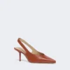 Slingbacks van nappaleer, roestkleur