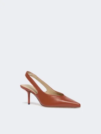 Slingbacks van nappaleer, roestkleur