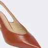 Slingbacks van nappaleer, roestkleur