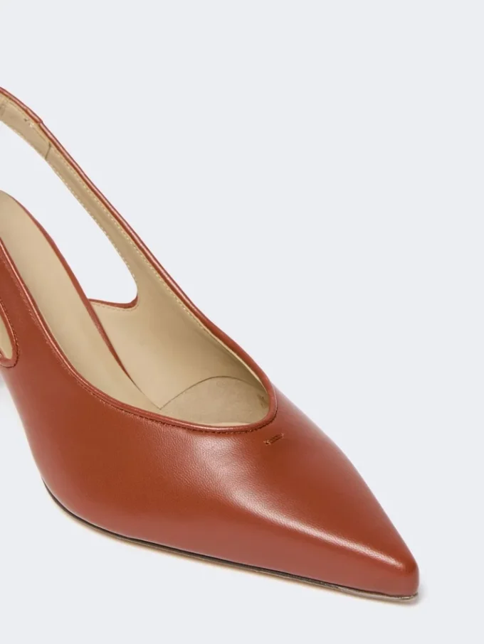 Slingbacks van nappaleer, roestkleur