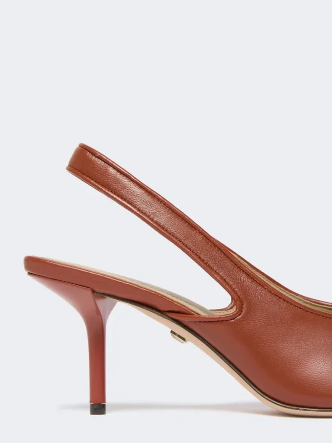 Slingbacks van nappaleer, roestkleur