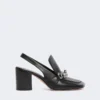Slingbacks van nappaleer, zwart
