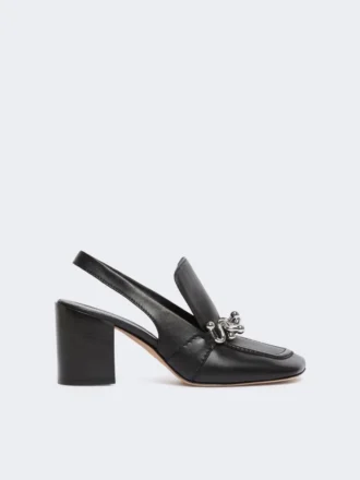 Slingbacks van nappaleer, zwart