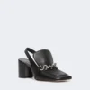 Slingbacks van nappaleer, zwart