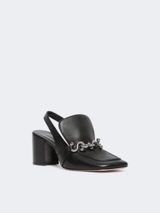 Slingbacks van nappaleer, zwart