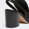 Slingbacks van nappaleer, zwart