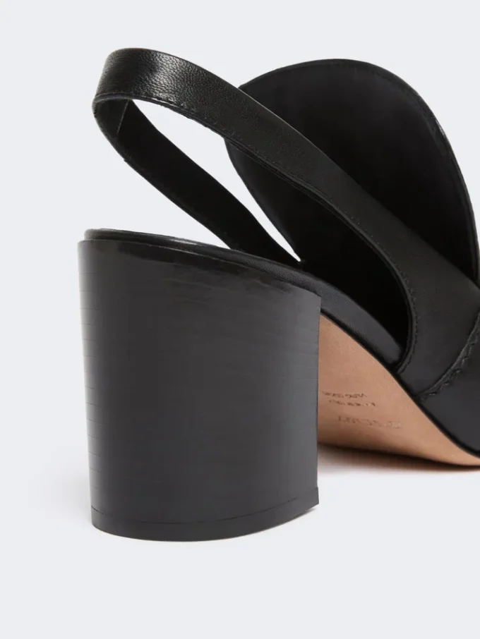 Slingbacks van nappaleer, zwart