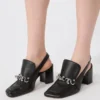 Slingbacks van nappaleer, zwart