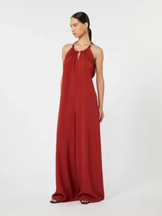 Soepelvallende jumpsuit van envers-satijn, rood