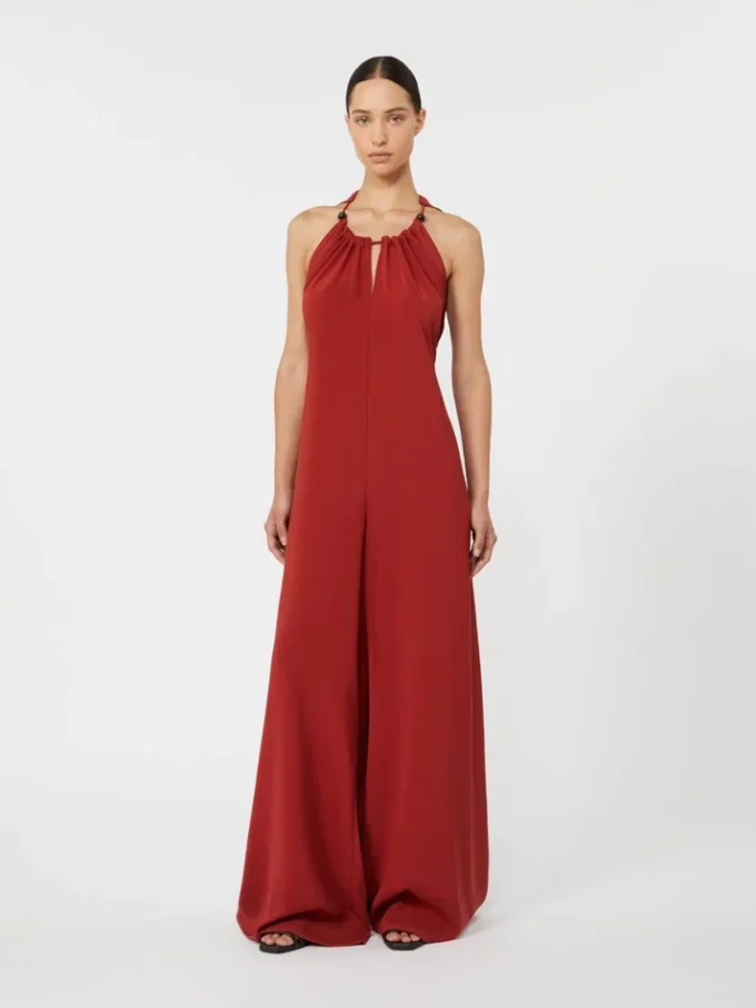 Soepelvallende jumpsuit van envers-satijn, rood Soepelvallende jumpsuit van envers-satijn, rood