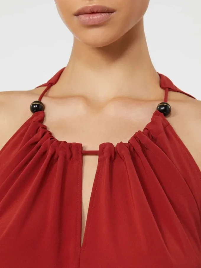 Soepelvallende jumpsuit van envers-satijn, rood Soepelvallende jumpsuit van envers-satijn, rood