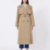Soepelvallende trenchcoat van katoen en nylon, hazelnootbruin Soepelvallende trenchcoat van katoen en nylon, hazelnootbruin
