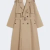 Soepelvallende trenchcoat van katoen en nylon, hazelnootbruin Soepelvallende trenchcoat van katoen en nylon, hazelnootbruin