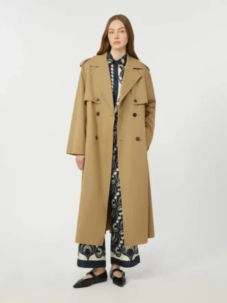 Soepelvallende zijden broek met print, marineblauw Soepelvallende zijden broek met print, marineblauw