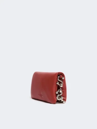Soffy mini-tas van gewatteerd nappaleer, baksteenrood