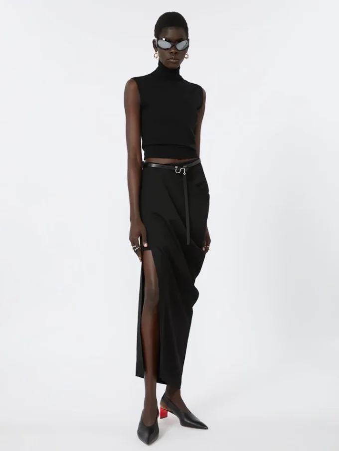 Sportmax-riem met monogram en gesp, zwart Sportmax-riem met monogram en gesp, zwart