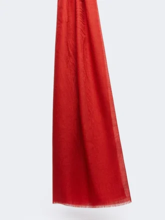 Stola van jacquardwol en zijden garen, rood
