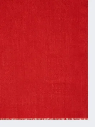 Stola van jacquardwol en zijden garen, rood